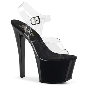 Black Transparent 18 cm SKY-308 High Heels Platform