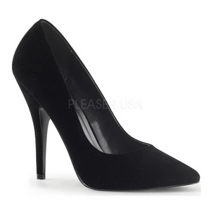 Black Velvet 13 cm SEDUCE-420 pointed toe pumps high heels
