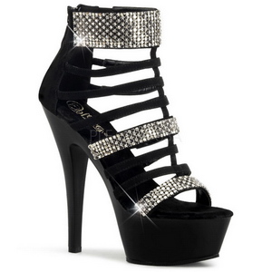 Black gladiator 15 cm KISS-294 High Heeled Sandal Shoes