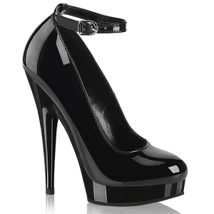 Black pumps 15 cm SULTRY-686 ankle strap high heels pumps