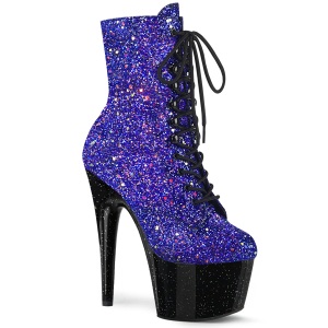 Blu scintillare 18 cm ADORE-1020MG stivaletti alti con lacci da pole dance
