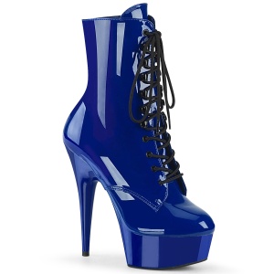 Blue Patent 15 cm Pleaser DELIGHT-1020 Pole dancing ankle boots