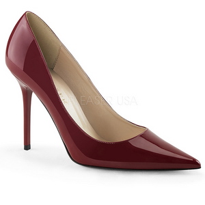 Borgogna Vernice 10 cm CLASSIQUE-20 scarpe tacchi a spillo con punta