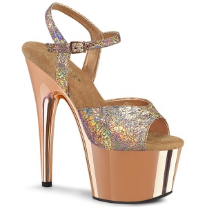 Dorato 18 cm ADORE-709HM glitter plateau con tacco cromo