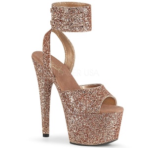 Dorato Brillare 18 cm ADORE-791LG Sandali piattaforma con cinturini alla caviglia