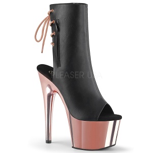 Ecopelle Dorato 18 cm Pleaser ADORE-1018 Cromo Plateau Stivaletti Donna