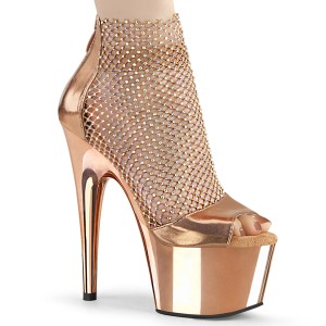 Golden high heels 18 cm ADORE-765RM glitter platform high heels