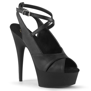 Leatherette 15 cm DELIGHT-632 platform pleaser sling back sandals