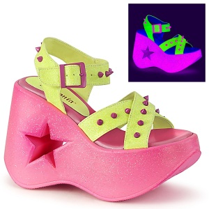 Neon 13 cm DemoniaCult DYNAMITE-02 scarpe lolita sandali con zeppa