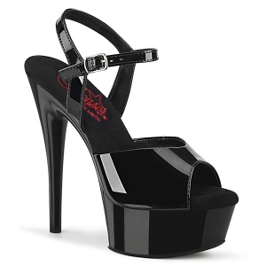 Neri sandali pleaser con plateau e tacco 15 cm EXCITE-609