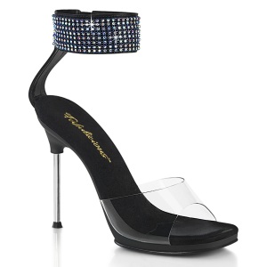 Nero 11,5 cm CHIC-42 cinturini alla caviglia sandali tacchi a spillo in metallo