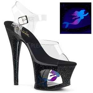 Nero 18 cm MOON-708MER Neon plateau sandali donna con tacco
