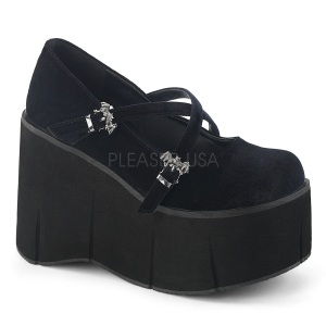 Nero Velluto 11,5 cm KERA-10 lolita scarpe plateau