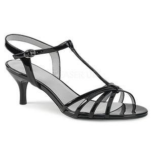 Nero Verniciata 6 cm KITTEN-06 grandi taglie sandali donna