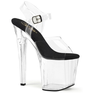 Nero trasparente 19 cm ENCHANT-708 Calzature plateau con tacco