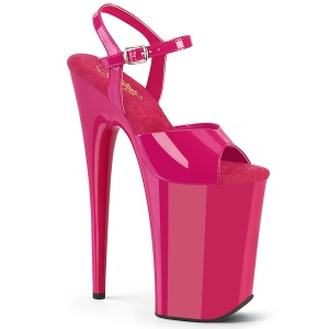 Patent 23 cm INFINITY-909 Pink extrem platform high heels shoes