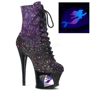 Purple glitter 18 cm MOON-1020MER Pole dancing ankle boots