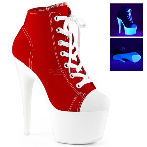 Red Neon 18 cm ADORE-700SK-02 Canvas high heels chucks