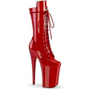 Red Patent 23 cm INFINITY-1050 extrem platform high heels ankle boots