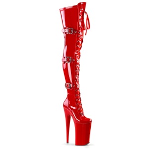 Red Patent 25,5 cm BEYOND-3028 platform extrem heels thigh high boots