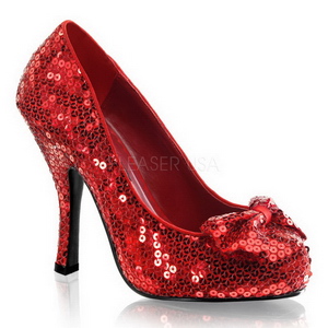 Red Sequins 11,5 cm OZ-06 High Heeled Evening Pumps Shoes