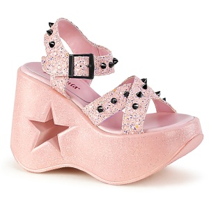 Rosa 13 cm DemoniaCult DYNAMITE-02 scarpe lolita sandali con zeppa