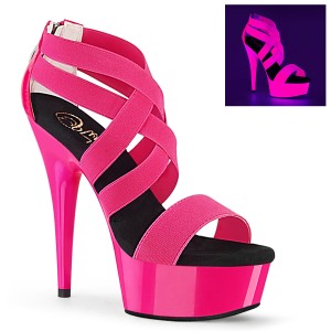 Rosa neon 15 cm DELIGHT-669UV scarpe con tacchi da pole dance