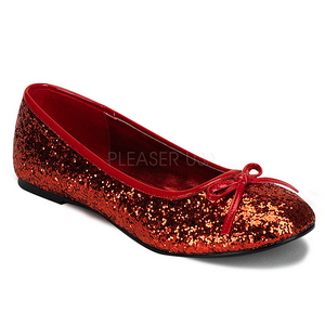 Rosso STAR-16G scintillare scarpe ballerine donna basse