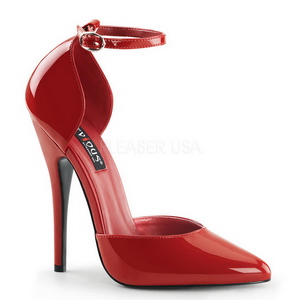 Rosso Vernice 15 cm DOMINA-402 scarpe décolleté con tacchi bassi