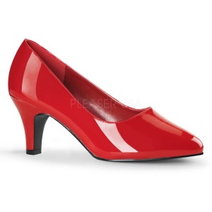 Rosso Vernice 8 cm DIVINE-420W scarpe dcollet con tacchi bassi