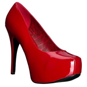 Rosso Verniciata 14,5 cm Burlesque TEEZE-06W scarpe décolleté per piedi larghi da uomo