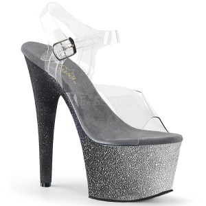 Silver glitter 18 cm Pleaser ADORE-708OMBRE Pole dancing high heels shoes