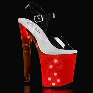 Transparent 18 cm DISCOLITE-808 LED light platform stripper high heel shoes