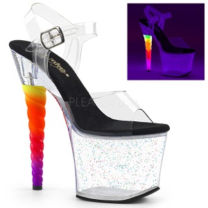 Trasparente 18 cm UNICORN-708MG scarpe con tacchi da pole dance