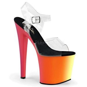 Trasparente 19 cm RAINBOW-708UV Sandali Donna Plateau Neon