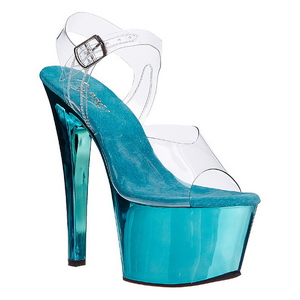 Turquoise Transparent 18 cm SKY-308 High Heels Platform