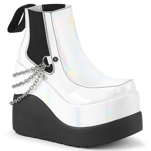 Vegane boots bianchi 13 cm VOID-50 demonia stivali zeppa altissima con plateau