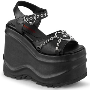 Vegano 15 cm DemoniaCult WAVE-09 scarpe lolita sandali con zeppa plateau