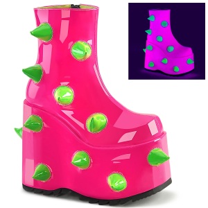 Vegano 18 cm SLAY-77 demoniacult stivaletti alternative con la suola spessa neon