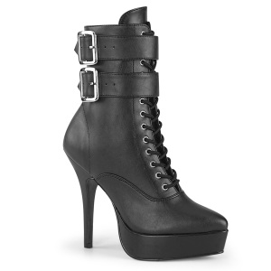Vegano nero 13,5 cm INDULGE-1026 stivali alla caviglia con tacco per trans