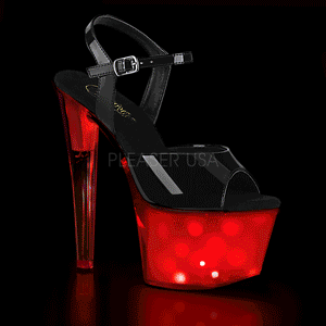 Verniciata 18 cm DISCOLITE-709 plateau sandali donna da lampadina LED