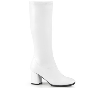 White Vegan 7,5 cm GOGO-300-2 boots with block heels