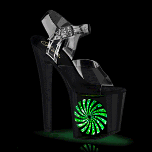 lampadina LED piattaforma 19 cm PINWHEEL sandali tacco alto exotic pole