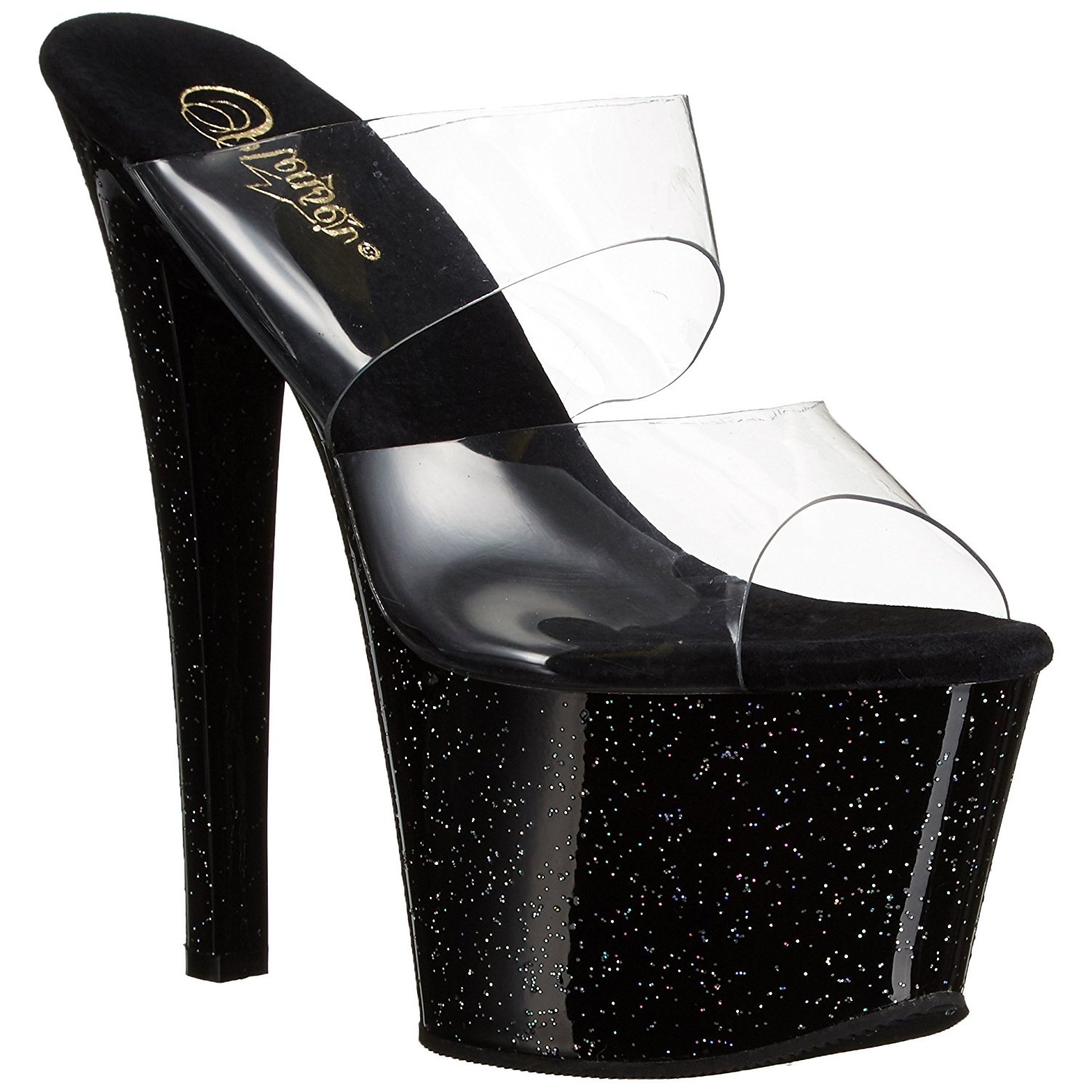 black platform mule