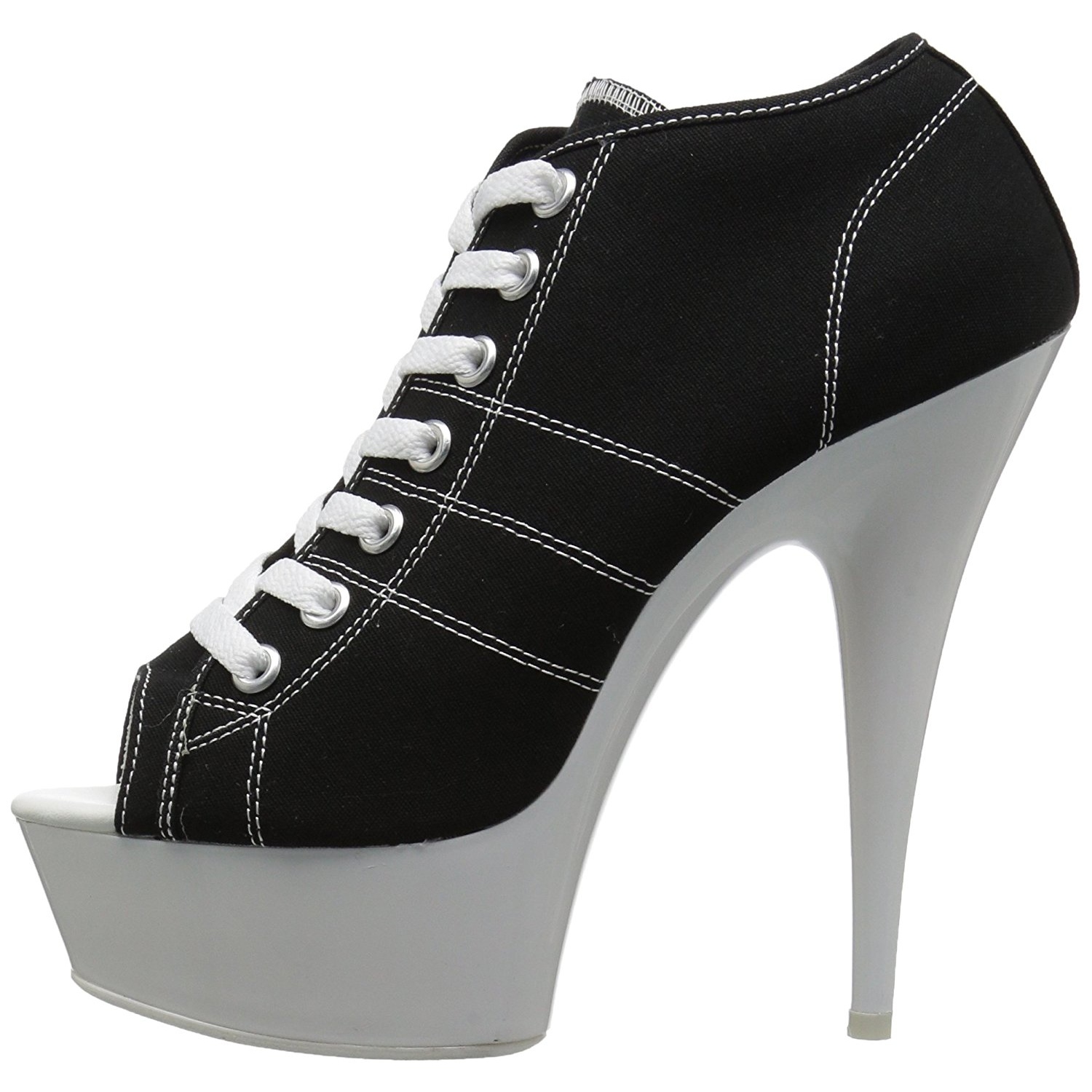 Black Neon 15 cm DELIGHT 600SK 01 Canvas high heels chucks