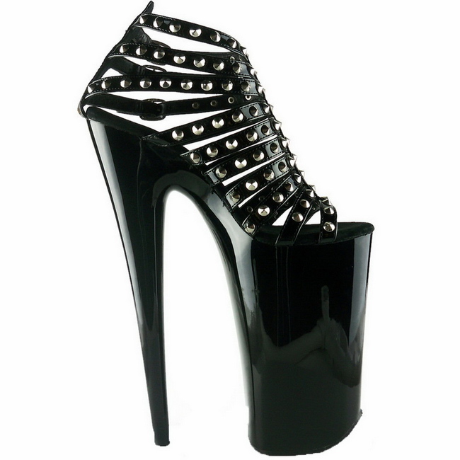 Black Shiny 25 5 cm Pleaser BEYOND 093 High Heels Platform