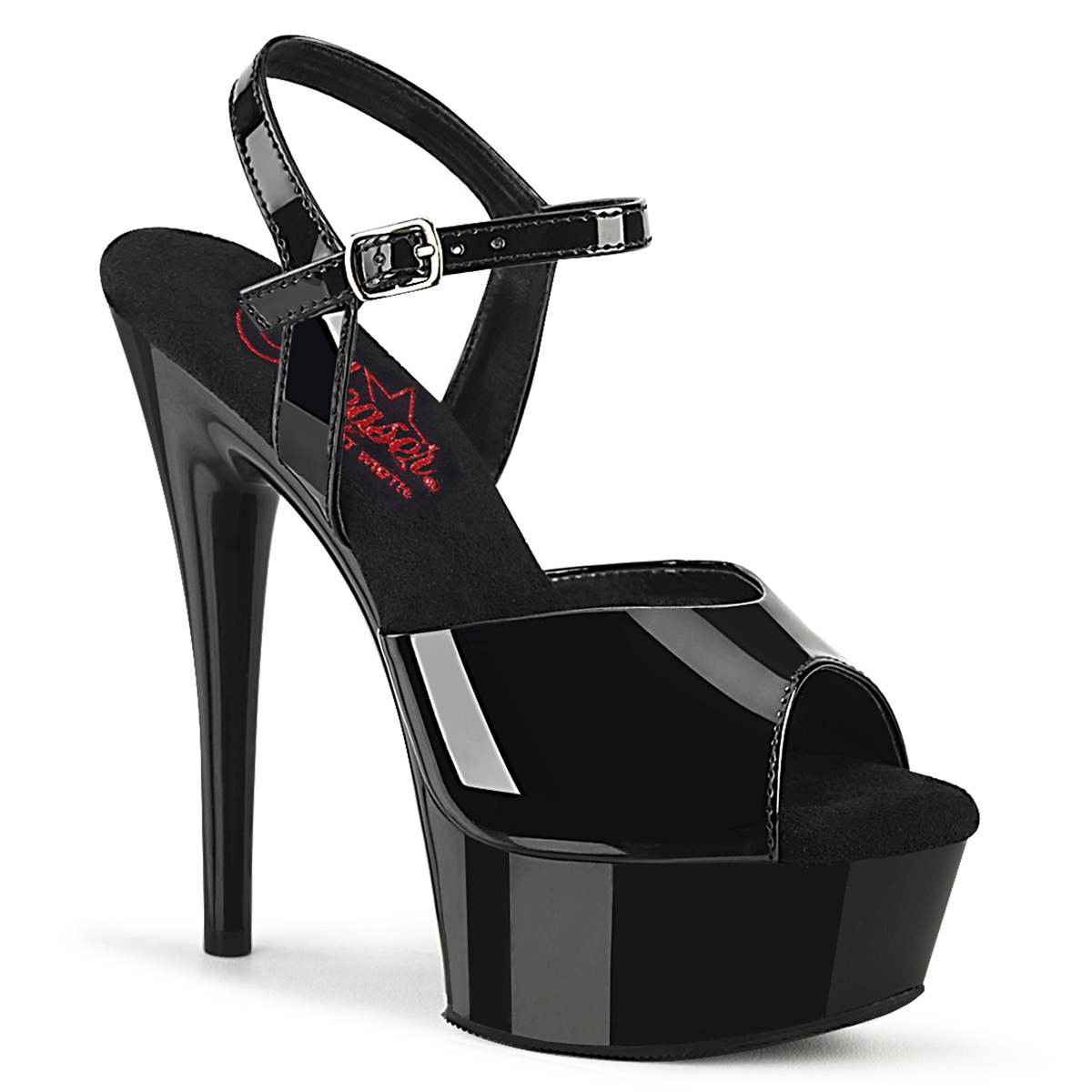 Black sandals platform 15 cm EXCITE 609 pleaser high heels sandals