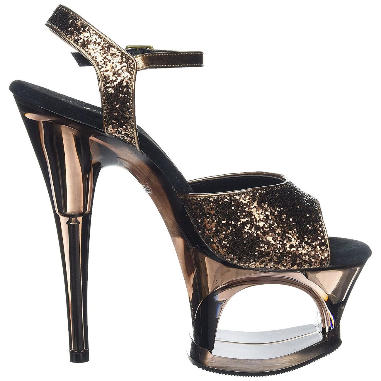 Bronze 18 cm MOON710GT glitter platform high heels shoes