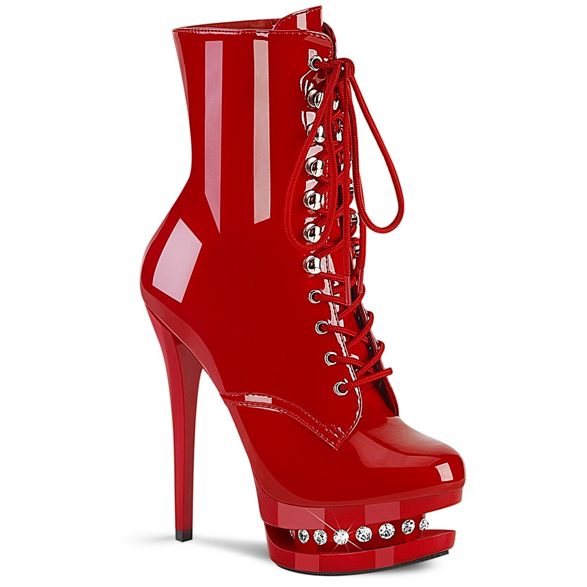 lace up patent ankle boots