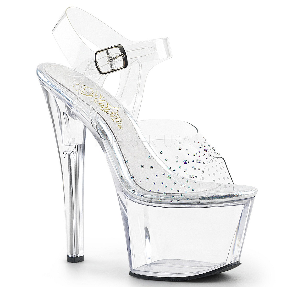 platform heels with rhinestones